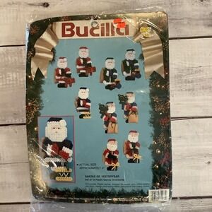 Bucilla Santas Of Yesteryear Needlepoint Kit Plastic Canvas Ornaments 61167 READ